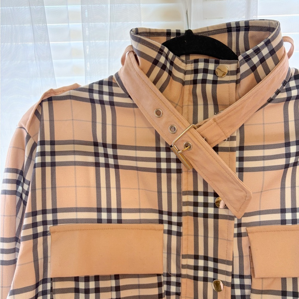 Plaid Belted Women's Coat